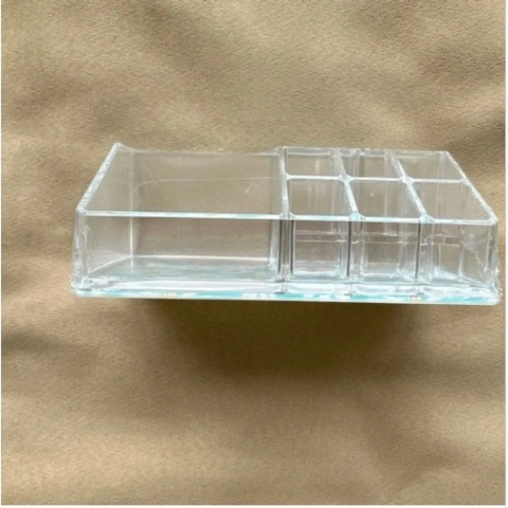 NWT SORBUS Cosmetic Organizer Case Women Clear Daisy Print 9 Slot SB-1032DSY OS